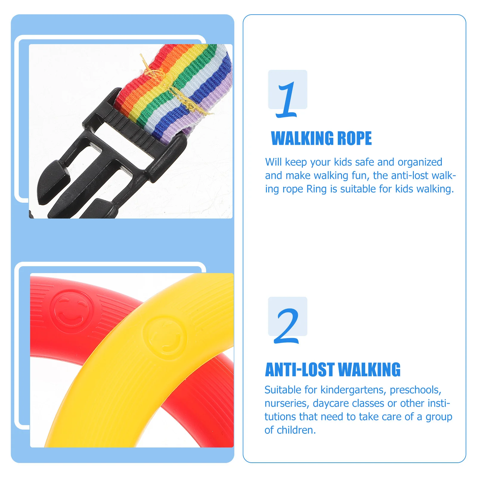 3pcs Anti-Lost Walking Rope For Kids Bright Color Handles Safety Tether Toddler Leash Preschool Daycare Outdoor Activity Use
3pcs Anti-Lost Walking Rope For Kids Bright Color Handles Safety Tether Toddler Leash Preschool Daycare Outdoor Activity Use