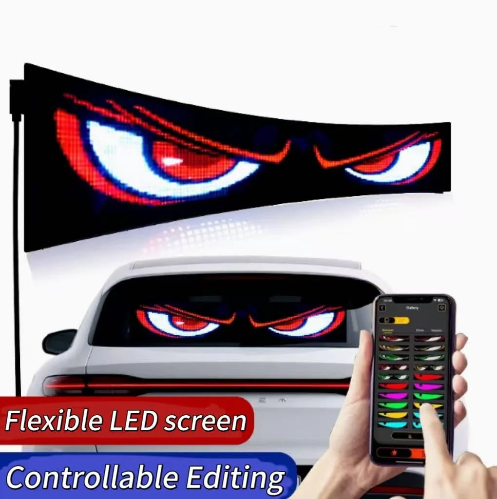 APP Bluetooth Car Advertising Screen LED Flexible Display Screen IP65 Waterproof Full-color Intelligent Car Devil Eye Led Gift
APP Bluetooth Car Advertising Screen LED Flexible Display Screen IP65 Waterproof Full-color Intelligent Car Devil Eye Led Gift