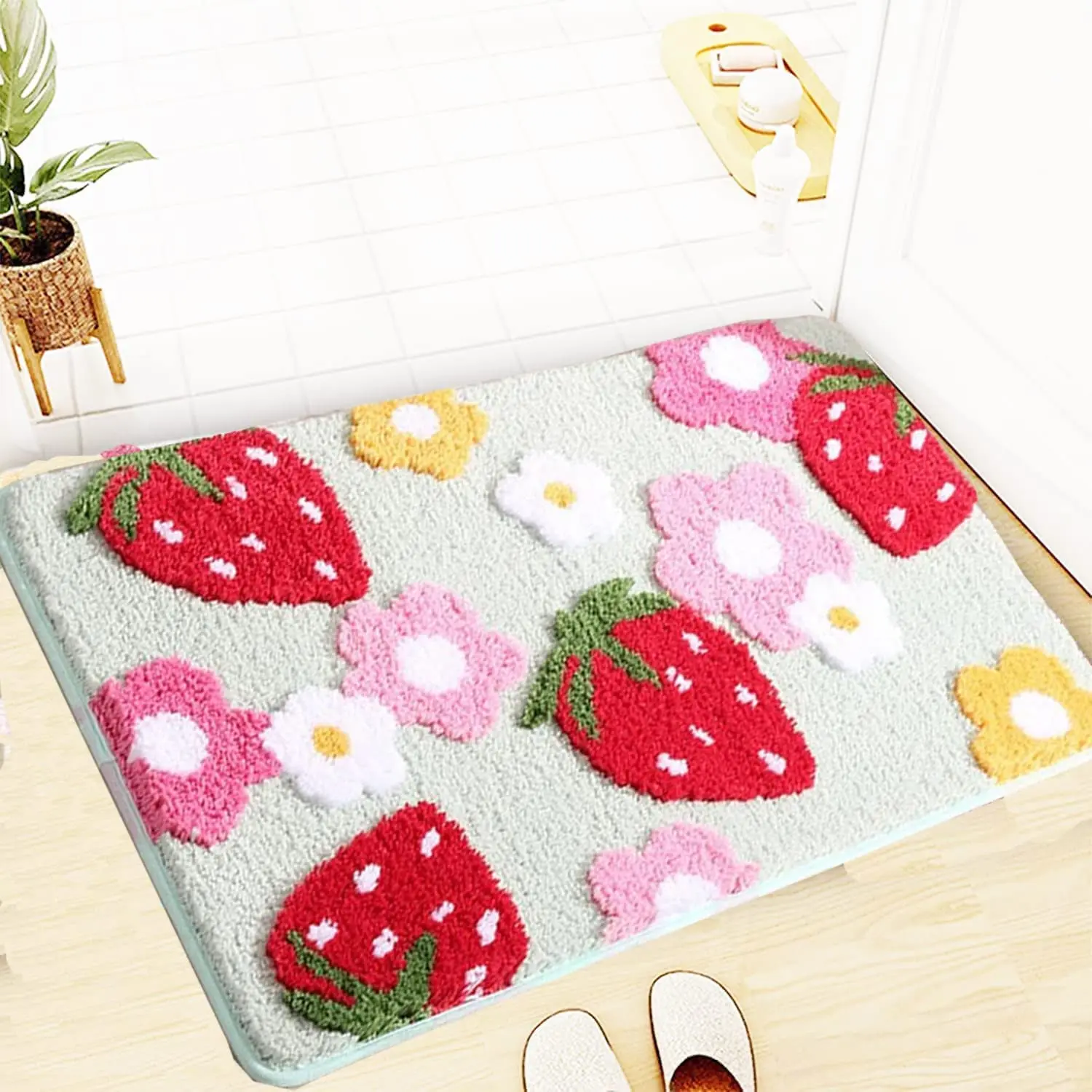 Bathroom Rugs Cute Strawberry Flower Bath Mat Bathroom Accessories, Funny Colorful Non Slip Floor Bath Rug Machine Washable Mats
Bathroom Rugs Cute Strawberry Flower Bath Mat Bathroom Accessories, Funny Colorful Non Slip Floor Bath Rug Machine Washable Mats