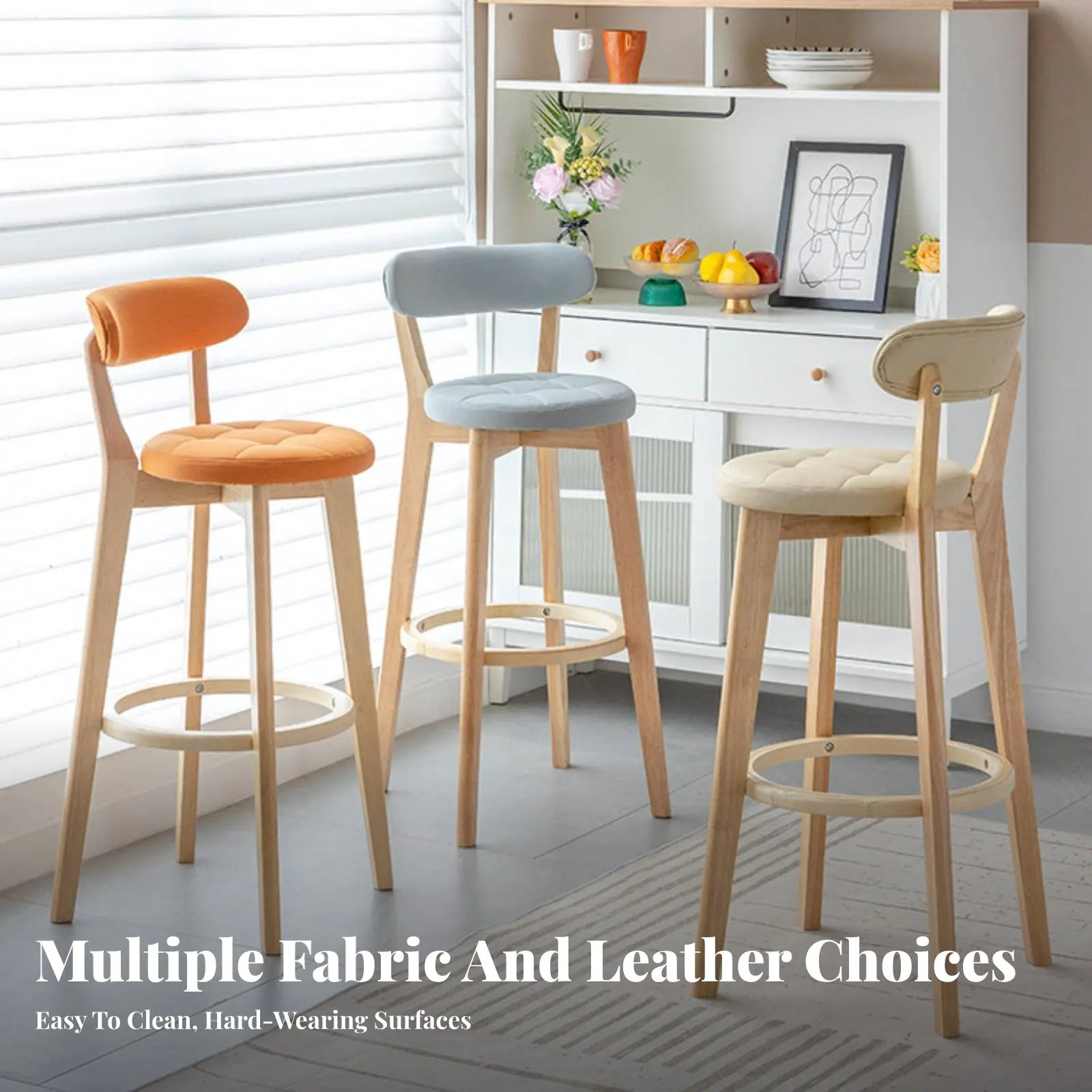 Wooden Counter Stool with Backrestrest Modern Design Upholstered Barstool with Backrest Sturdy Construction Footrest Included
Wooden Counter Stool with Backrestrest Modern Design Upholstered Barstool with Backrest Sturdy Construction Footrest Included