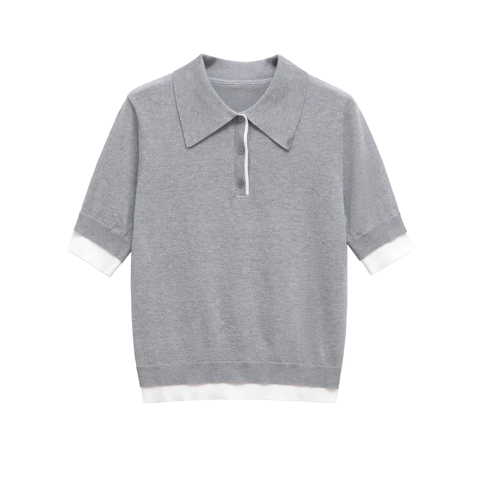 Spring and Summer New Fashion Short-Sleeved T-Shirt Tops Casual Style Simple Knitted Shirts
Spring and Summer New Fashion Short-Sleeved T-Shirt Tops Casual Style Simple Knitted Shirts