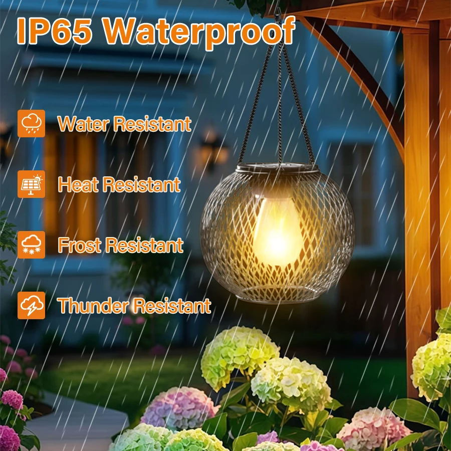 Outdoor Solar Iron Lantern Waterproof Decorative Hanging Lights Led Solar Lights For Tree Garden Yard Patio Pathway Dusk-to-dawn
Outdoor Solar Iron Lantern Waterproof Decorative Hanging Lights Led Solar Lights For Tree Garden Yard Patio Pathway Dusk-to-dawn
