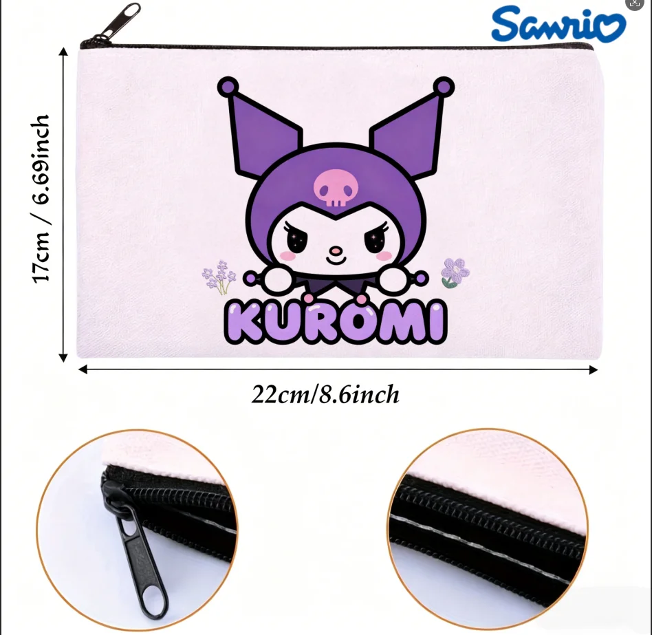 1pc Cute Kuromi Cartoon Name Print Canvas Cosmetic Bag Double-side Print Portable Multi-purpose Zipper Organizer Purse
1pc Cute Kuromi Cartoon Name Print Canvas Cosmetic Bag Double-side Print Portable Multi-purpose Zipper Organizer Purse