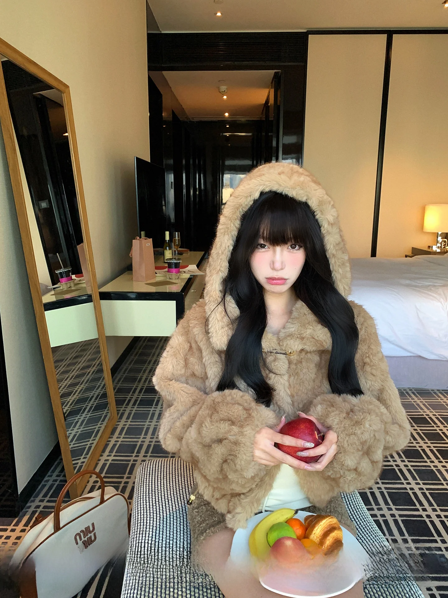 Pinksoya Fluffy Hooded Jaet Women's Loose Casual Warm Open Cardigan Top Polyester Fiber Sweet Sle ort Coat
Pinksoya Fluffy Hooded Jaet Women's Loose Casual Warm Open Cardigan Top Polyester Fiber Sweet Sle ort Coat