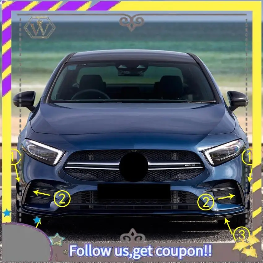 ABXV-4X Front Bumper Splitter Spoiler Canardr Lip Vents Trim For Mercedes-Benz A Class W177 A180 A200 A220 A250 AMG 2019+
ABXV-4X Front Bumper Splitter Spoiler Canardr Lip Vents Trim For Mercedes-Benz A Class W177 A180 A200 A220 A250 AMG 2019+