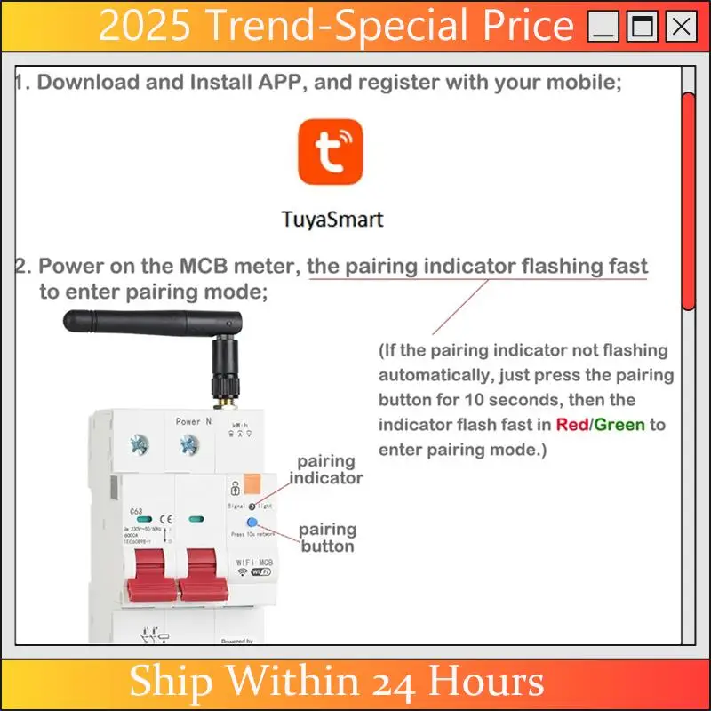 A61Z Deals Tuya Smart Wifi RS485 2P 63A MCB Breaker Prepaid Meter Timer Switch Voltage Current Protector Voice Control Alexa Eas
A61Z Deals Tuya Smart Wifi RS485 2P 63A MCB Breaker Prepaid Meter Timer Switch Voltage Current Protector Voice Control Alexa Eas