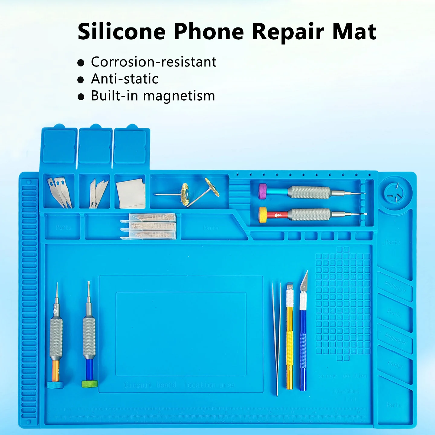 Silicone Soldering Magnetic Mat ESD Antistatic Heat Insulation Motherboard Electronic Phone Repair Maintenance Working Platform
Silicone Soldering Magnetic Mat ESD Antistatic Heat Insulation Motherboard Electronic Phone Repair Maintenance Working Platform