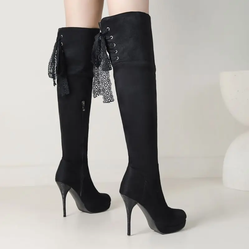 SIMLOVEYO Новые модные женские сапоги до бедра с круглым носком на шпильке 12 см, замшевые замшевые ботинки на молнии, большой размер 41 42 43, длинные ботильоны для вечеринок и свиданий
SIMLOVEYO Новые модные женские сапоги до бедра с круглым носком на шпильке 12 см, замшевые замшевые ботинки на молнии, большой размер 41 42 43, длинные ботильоны для вечеринок и свиданий