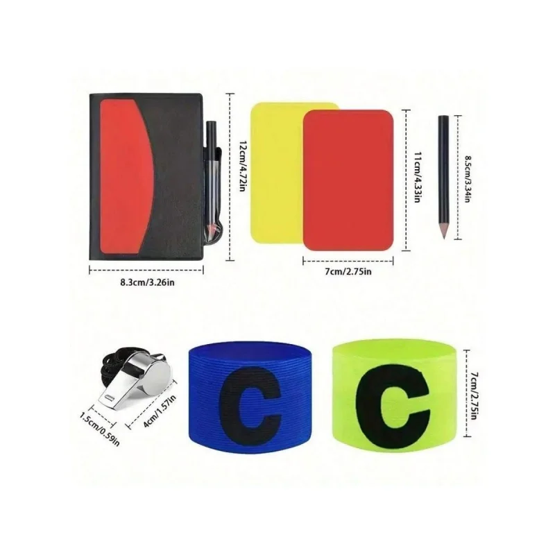 5Pcs Soccer Referee Set Metal Whistle Red Yellow Cards PU Storage Wallet Captain Armband Football Match Official Referee Accesso
5Pcs Soccer Referee Set Metal Whistle Red Yellow Cards PU Storage Wallet Captain Armband Football Match Official Referee Accesso