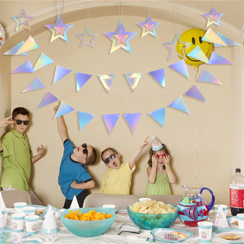 Pennant Star Shape Laser Bunting Hanging Flag Banner Wall Hanging Garland Valentine's Wedding Event Party Supplies for Home Deco
Pennant Star Shape Laser Bunting Hanging Flag Banner Wall Hanging Garland Valentine's Wedding Event Party Supplies for Home Deco