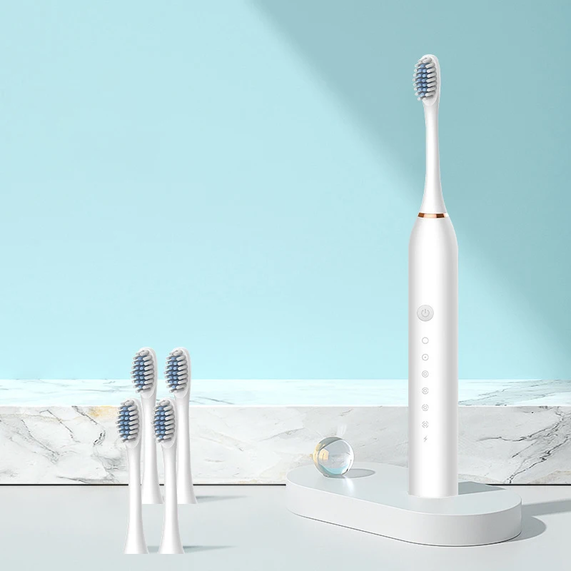 Ultrasonic Sonic Electric Toothbrush Rechargeable USB for Adults 6 Modes Smart Tooth Brushes IPX7 Waterproof 4 Replacement Heads
Ultrasonic Sonic Electric Toothbrush Rechargeable USB for Adults 6 Modes Smart Tooth Brushes IPX7 Waterproof 4 Replacement Heads