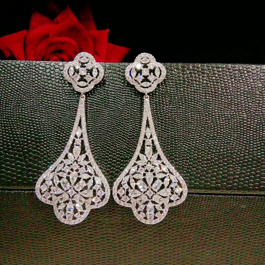 HIBRIDE Luxury Flower Shape Cubic Zirconia Drop Earrings For Women Bridal Jewelry Fashion Party Earring Bijoux Femme E-1123
HIBRIDE Luxury Flower Shape Cubic Zirconia Drop Earrings For Women Bridal Jewelry Fashion Party Earring Bijoux Femme E-1123