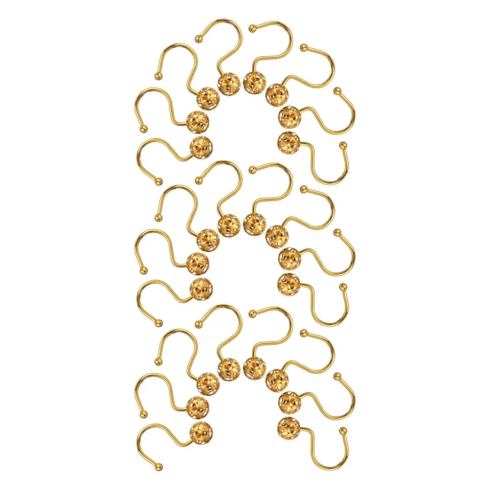 24Pcs Gold Shower Curtain Hooks Rolling Ball Design Smooth Glide Metal Bathroom Curtain Rings Rustic Vintage Farmhouse Style
24Pcs Gold Shower Curtain Hooks Rolling Ball Design Smooth Glide Metal Bathroom Curtain Rings Rustic Vintage Farmhouse Style