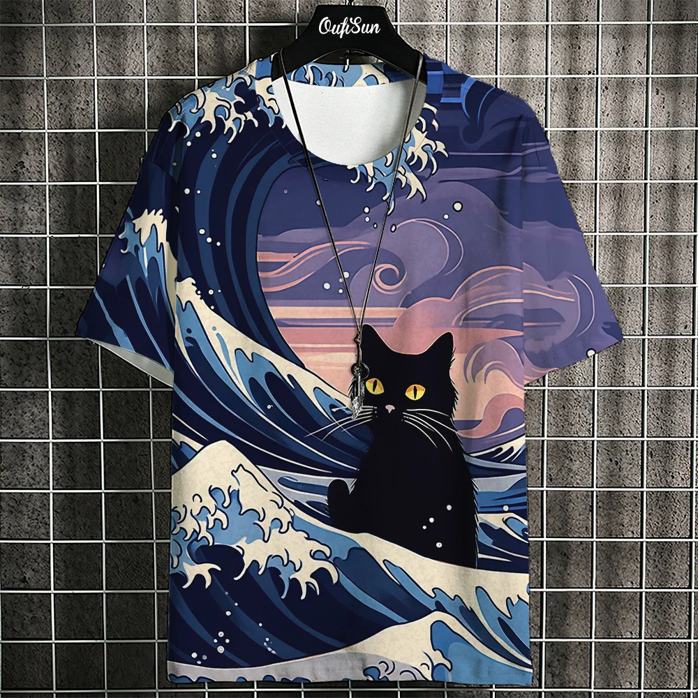 Men's Funny Black Cat Ukiyoe Graphic T-shirt 3D Japan Style Print Tops Summer Unisex Streetwear Outdoor Oversized Men's Clothing
Men's Funny Black Cat Ukiyoe Graphic T-shirt 3D Japan Style Print Tops Summer Unisex Streetwear Outdoor Oversized Men's Clothing
