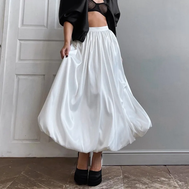 High end satin textured dress, long skirt, high waisted A-line skirt, half skirt, French cross-border elegant
High end satin textured dress, long skirt, high waisted A-line skirt, half skirt, French cross-border elegant