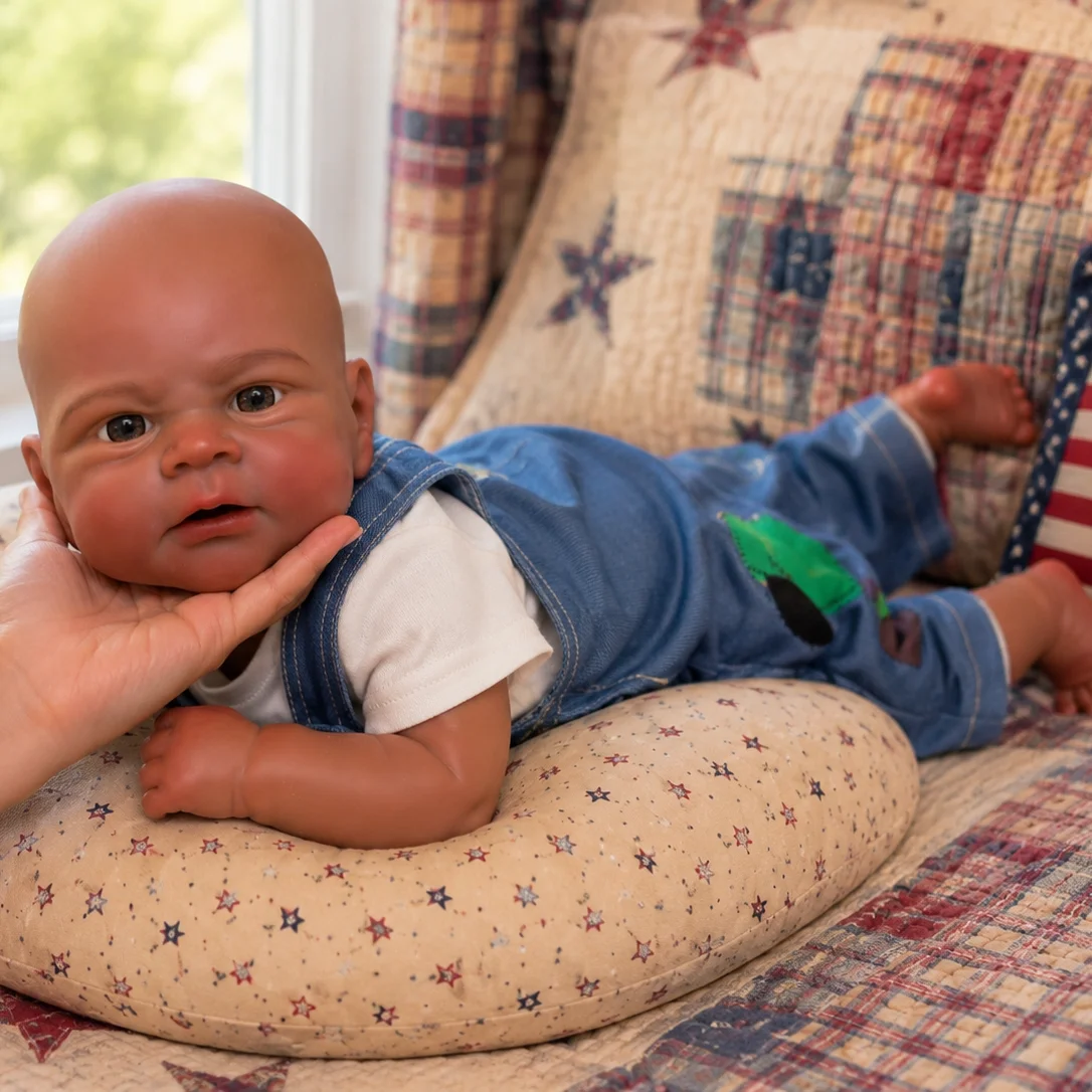 18Inch Elijah Dark Skin Solid bebe reborn de silicona Boy Doll With Open Mouth Washable & Lifelike Realistic Reborn Boy Doll
18Inch Elijah Dark Skin Solid bebe reborn de silicona Boy Doll With Open Mouth Washable & Lifelike Realistic Reborn Boy Doll