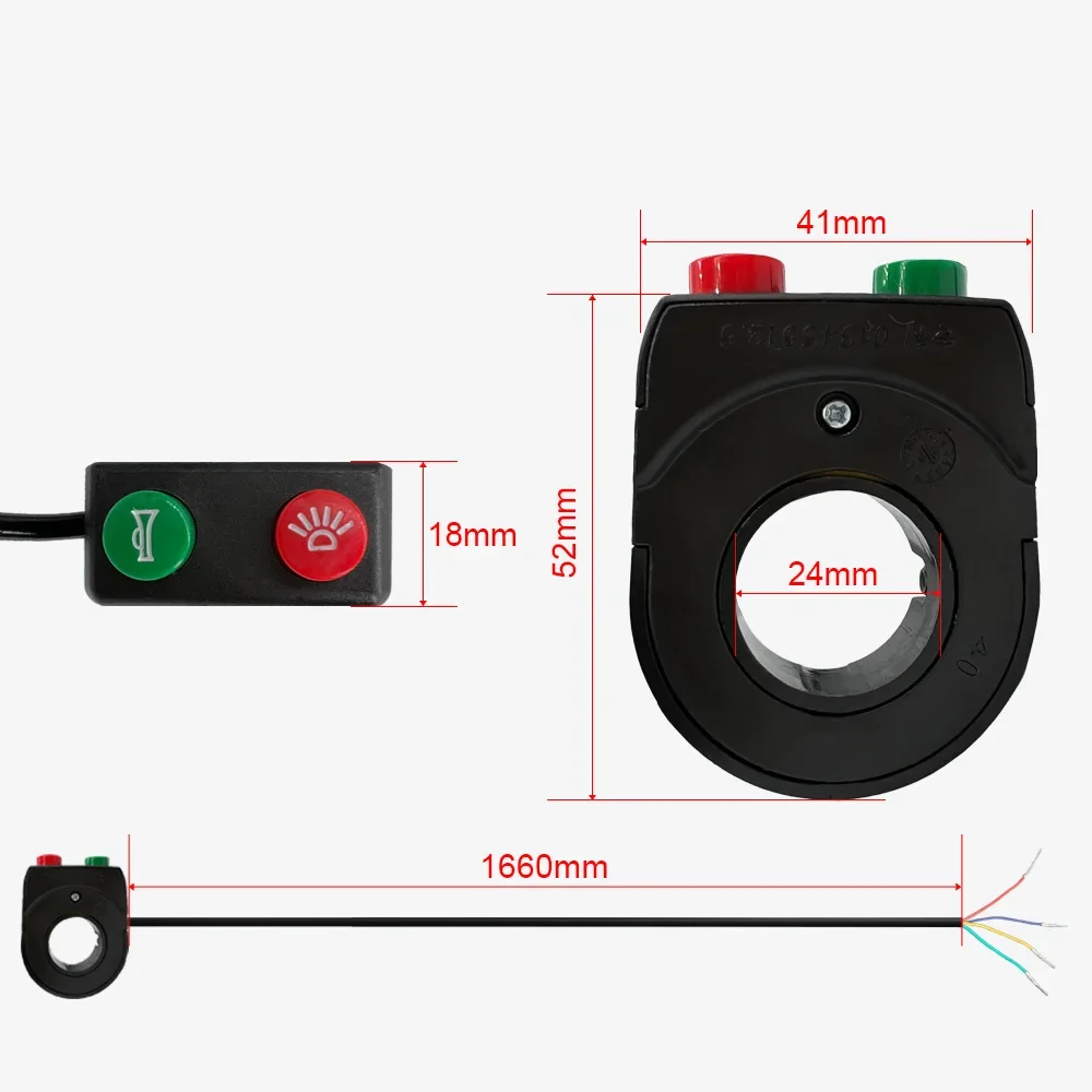 Bicycle Headlight Horn 2-in1 Switch 12V-72V E-Bike WuXing DK11 Dual Function Combination Switch Bike Left Right Universal
Bicycle Headlight Horn 2-in1 Switch 12V-72V E-Bike WuXing DK11 Dual Function Combination Switch Bike Left Right Universal
