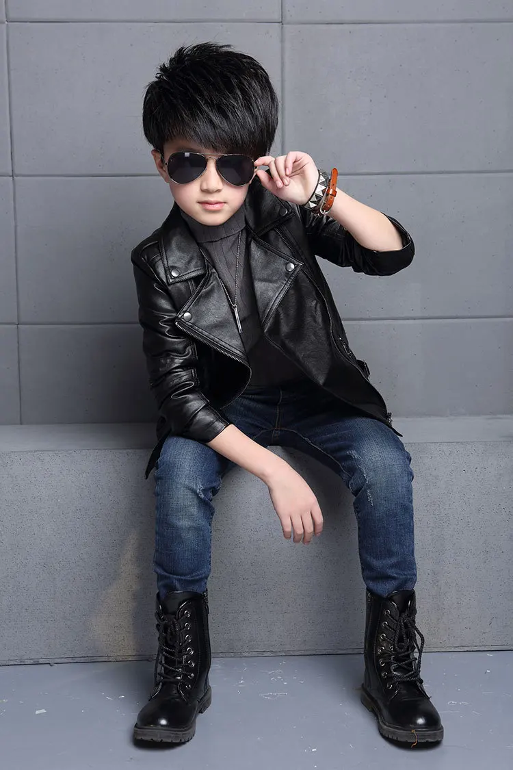 Boys Waterproof PU Leather Jacket 12 Sad9af1014fac47abb1818b27d6cb1b2eE