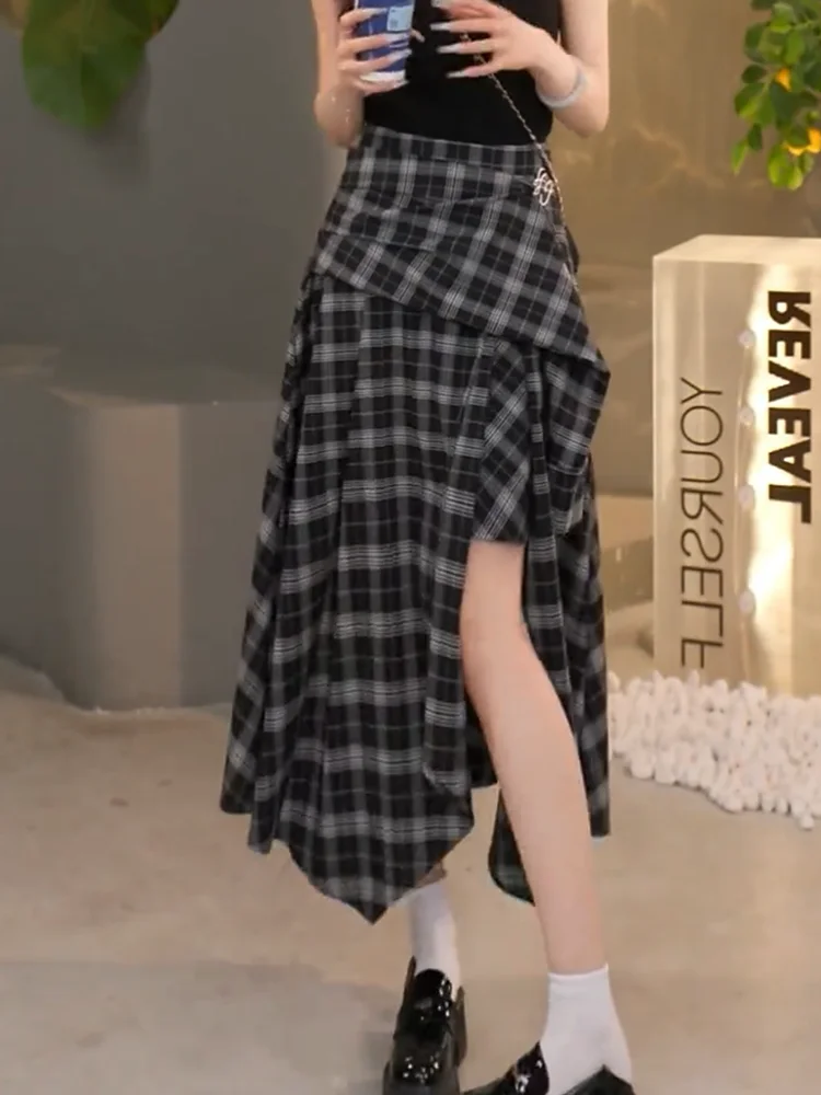 Trendy Youthful Plaid Midi Skirt for Women Irregular Design Korean Sle Commute Applicable for All Body pes
Trendy Youthful Plaid Midi Skirt for Women Irregular Design Korean Sle Commute Applicable for All Body pes