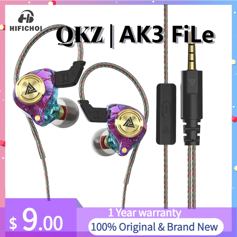 QKZ AK3 FiLe HiFi Wired Earphone with Microphone Music Monitor Bass Sport Gaming Earbuds for Noise Cancelling Headset
QKZ AK3 FiLe HiFi Wired Earphone with Microphone Music Monitor Bass Sport Gaming Earbuds for Noise Cancelling Headset