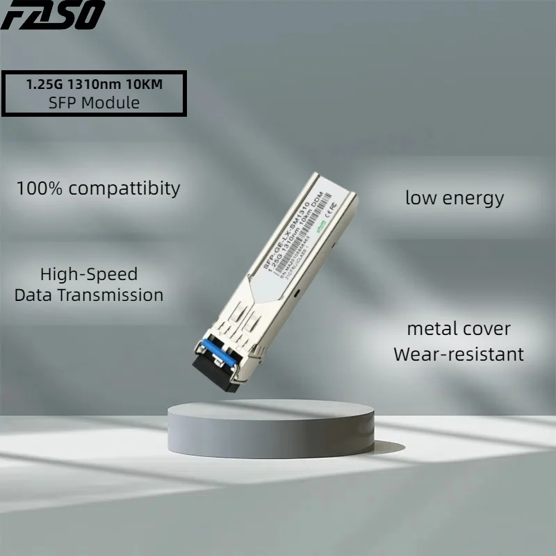 1.25G 10KM SFP Transceiver Module 1310nm Single mode LC Double fiber Optical module with Cisco/Mikrotik Ethernet Switch
1.25G 10KM SFP Transceiver Module 1310nm Single mode LC Double fiber Optical module with Cisco/Mikrotik Ethernet Switch