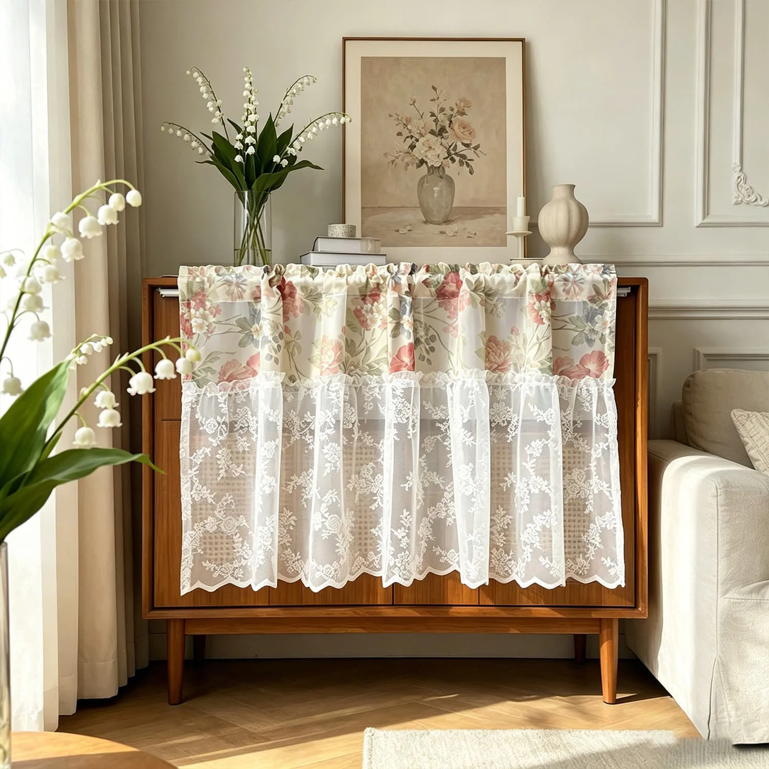 1PC American Floral Lace stitching Short Curtain for Kitchen Small Window Cabinet Home Decoration Blinds
1PC American Floral Lace stitching Short Curtain for Kitchen Small Window Cabinet Home Decoration Blinds