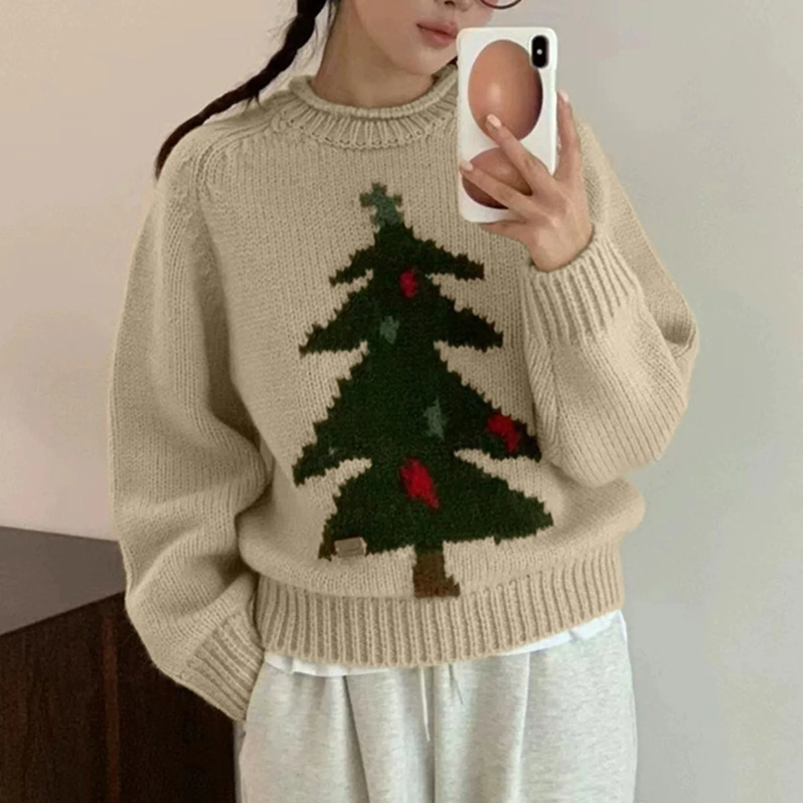 Fashion Beautiful Knitwear Crewneck Long Sleeve Comfortable Warm Sweater Women'S Christmas Pullover Christmas Tree Print
Fashion Beautiful Knitwear Crewneck Long Sleeve Comfortable Warm Sweater Women'S Christmas Pullover Christmas Tree Print