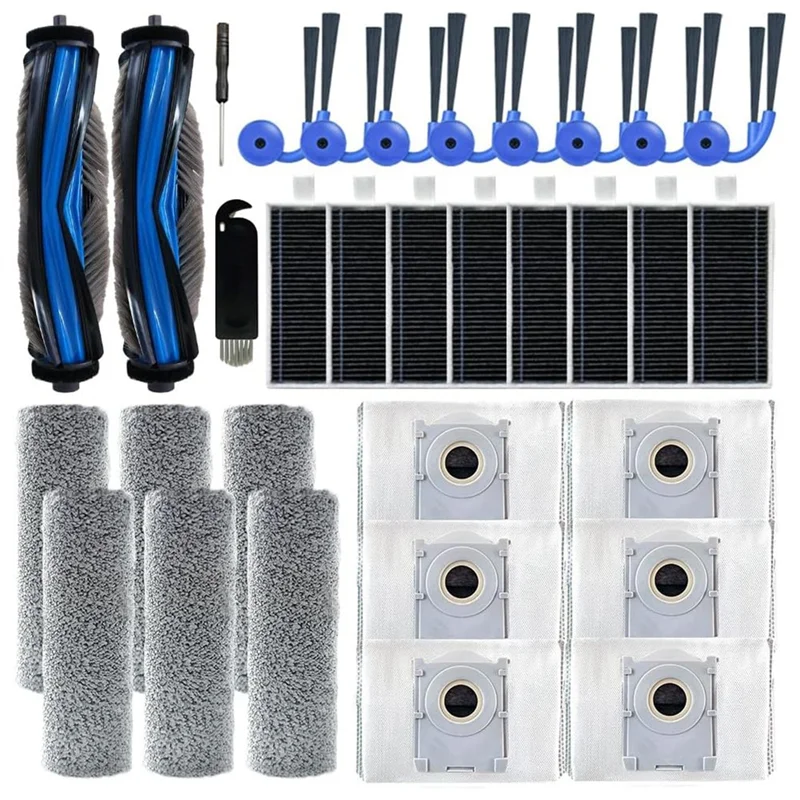 CKFAM-32PCS Robot Vacuum Accessories For Ecovacs Deebot X9 Pro Omni/X9 PRO–Main Brush, Side Brush, Dust Bag, Roller, Rag, Filter
CKFAM-32PCS Robot Vacuum Accessories For Ecovacs Deebot X9 Pro Omni/X9 PRO–Main Brush, Side Brush, Dust Bag, Roller, Rag, Filter