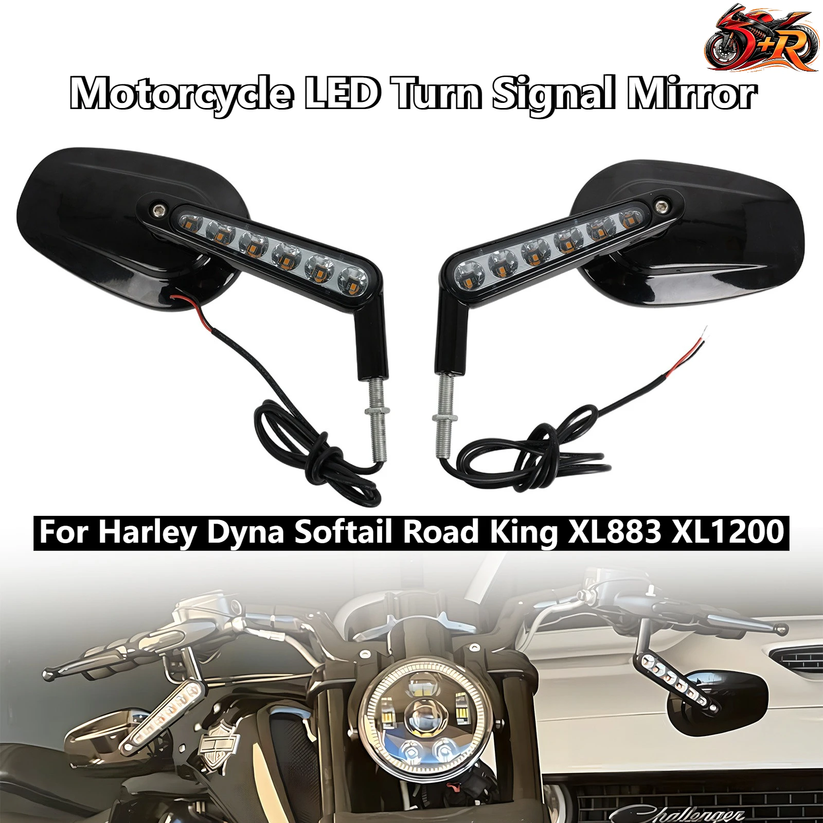 Motorcycle LED Turn Signal Mirror Zinc Alloy Iron Stem Clear Glass For Harley Dyna Softail Road King XL883 XL1200 DONGRAN
Motorcycle LED Turn Signal Mirror Zinc Alloy Iron Stem Clear Glass For Harley Dyna Softail Road King XL883 XL1200 DONGRAN