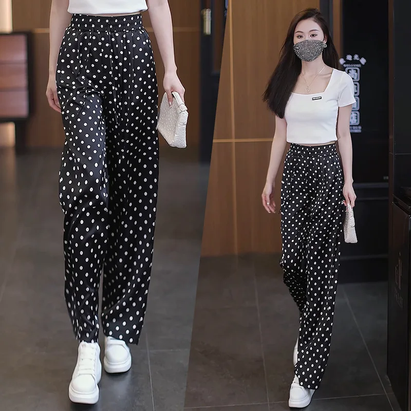 Удобные женские брюки в горошек, летние тонкие повседневные свободные драпированные универсальные прямые брюки с девятью точками
Удобные женские брюки в горошек, летние тонкие повседневные свободные драпированные универсальные прямые брюки с девятью точками