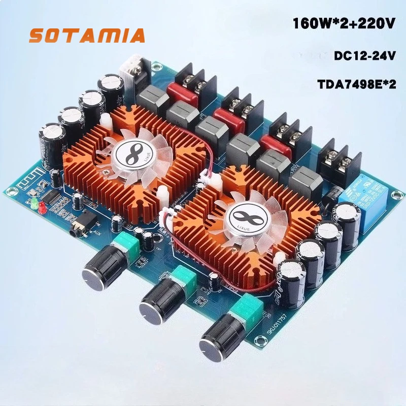 SOTAMIA 2.1 Channel Bluetooth Power Amplifier Board 160W+160W+220W TDA7498E Subwoofer Amplificador Digital Home Amp
SOTAMIA 2.1 Channel Bluetooth Power Amplifier Board 160W+160W+220W TDA7498E Subwoofer Amplificador Digital Home Amp