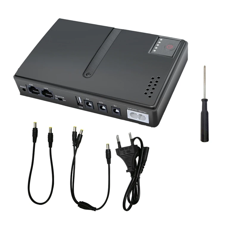 Large Capacity Multipurpose Mini Portable UPS Backup Power Adapter Emergency Power Supply For Wifi Router 5V 9V EU Plug
Large Capacity Multipurpose Mini Portable UPS Backup Power Adapter Emergency Power Supply For Wifi Router 5V 9V EU Plug
