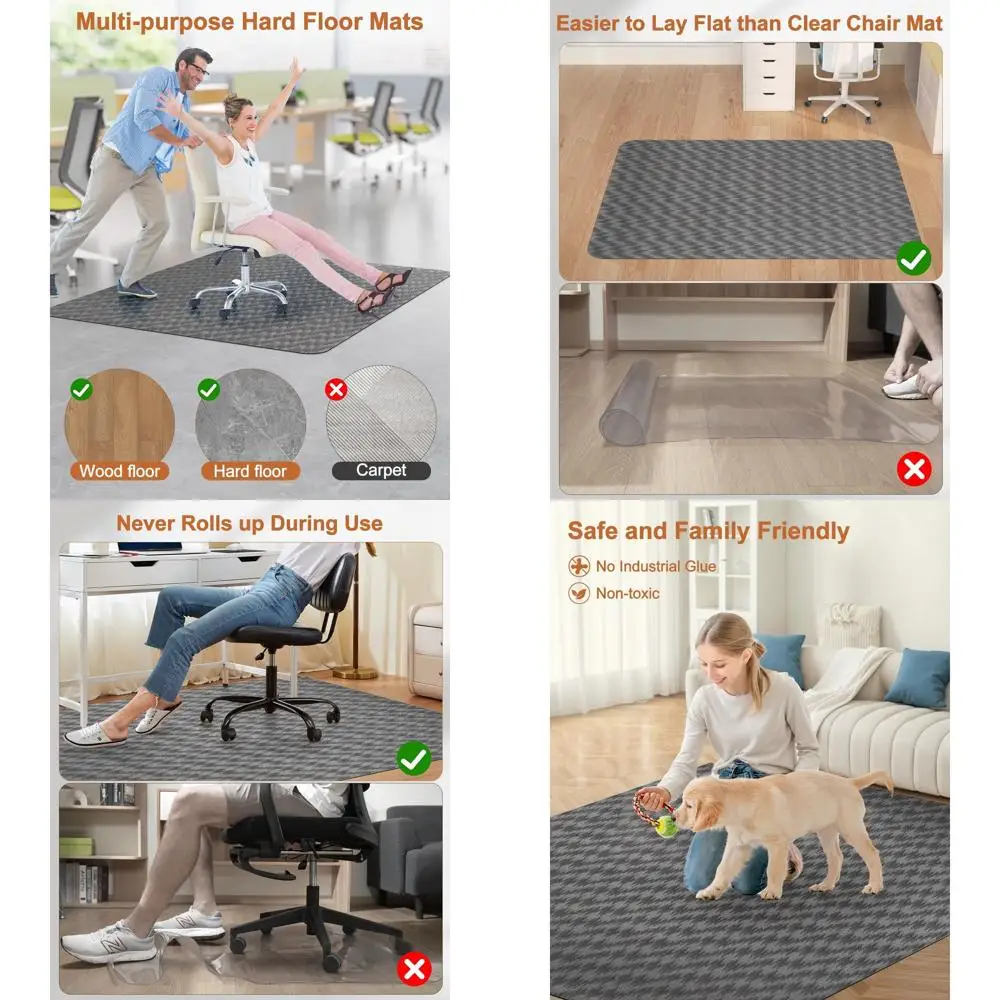 Большой темно-серый коврик для стула из твердой древесины 50x63 с противоскользящей защитой для офиса и домашнего использования
Большой темно-серый коврик для стула из твердой древесины 50x63 с противоскользящей защитой для офиса и домашнего использования