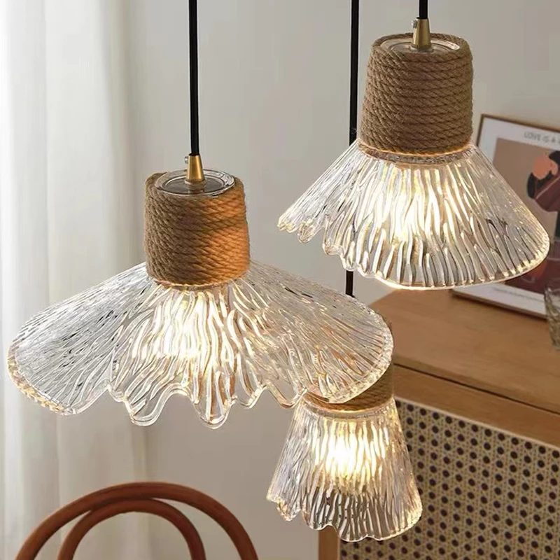 Vintage hemp rope glass northern european-american Japanese chandelier bedroom bedside lamp solid wood bar dining room lamp
Vintage hemp rope glass northern european-american Japanese chandelier bedroom bedside lamp solid wood bar dining room lamp