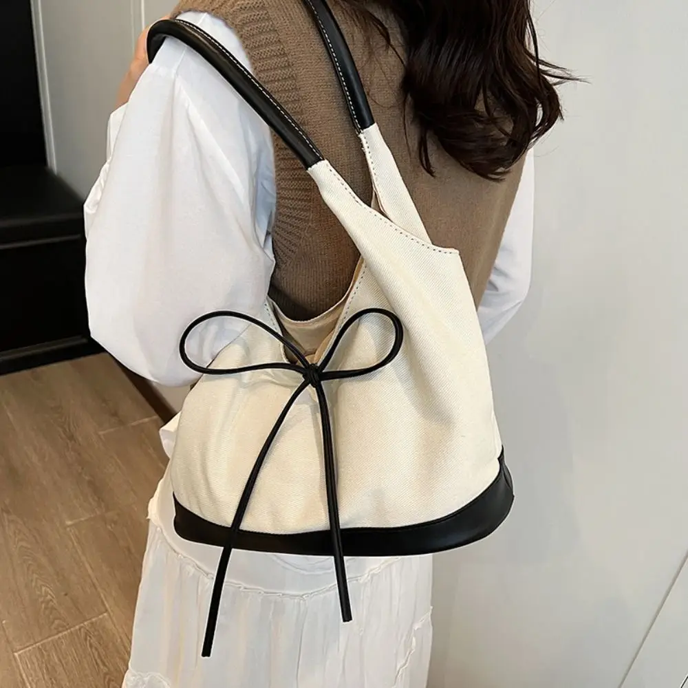 Casual Korean Style Canvas Tote Bag Handbag Underarm Bag Cloth Bow Shoulder Bag Large Capacity Pure Color Girls
Casual Korean Style Canvas Tote Bag Handbag Underarm Bag Cloth Bow Shoulder Bag Large Capacity Pure Color Girls