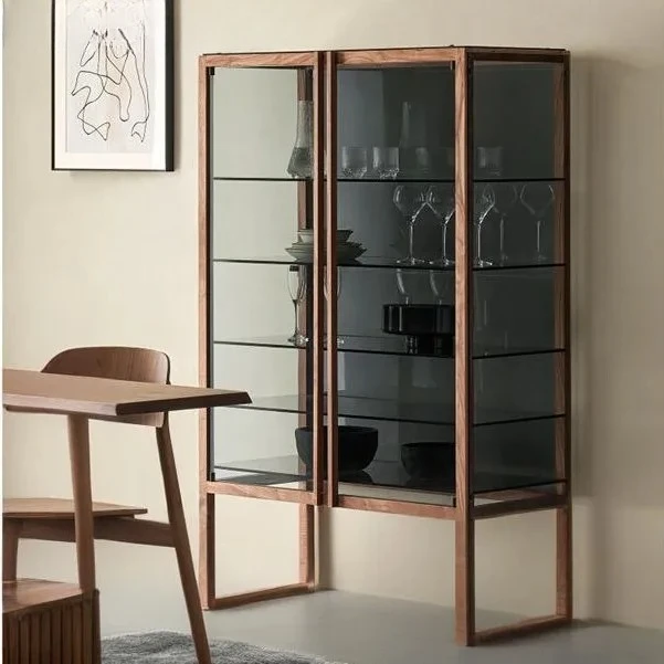Z Shadow decorative cabinet Tempered glass wine cabinet North black walnut solid wood side cabinet Storage cabin
Z Shadow decorative cabinet Tempered glass wine cabinet North black walnut solid wood side cabinet Storage cabin