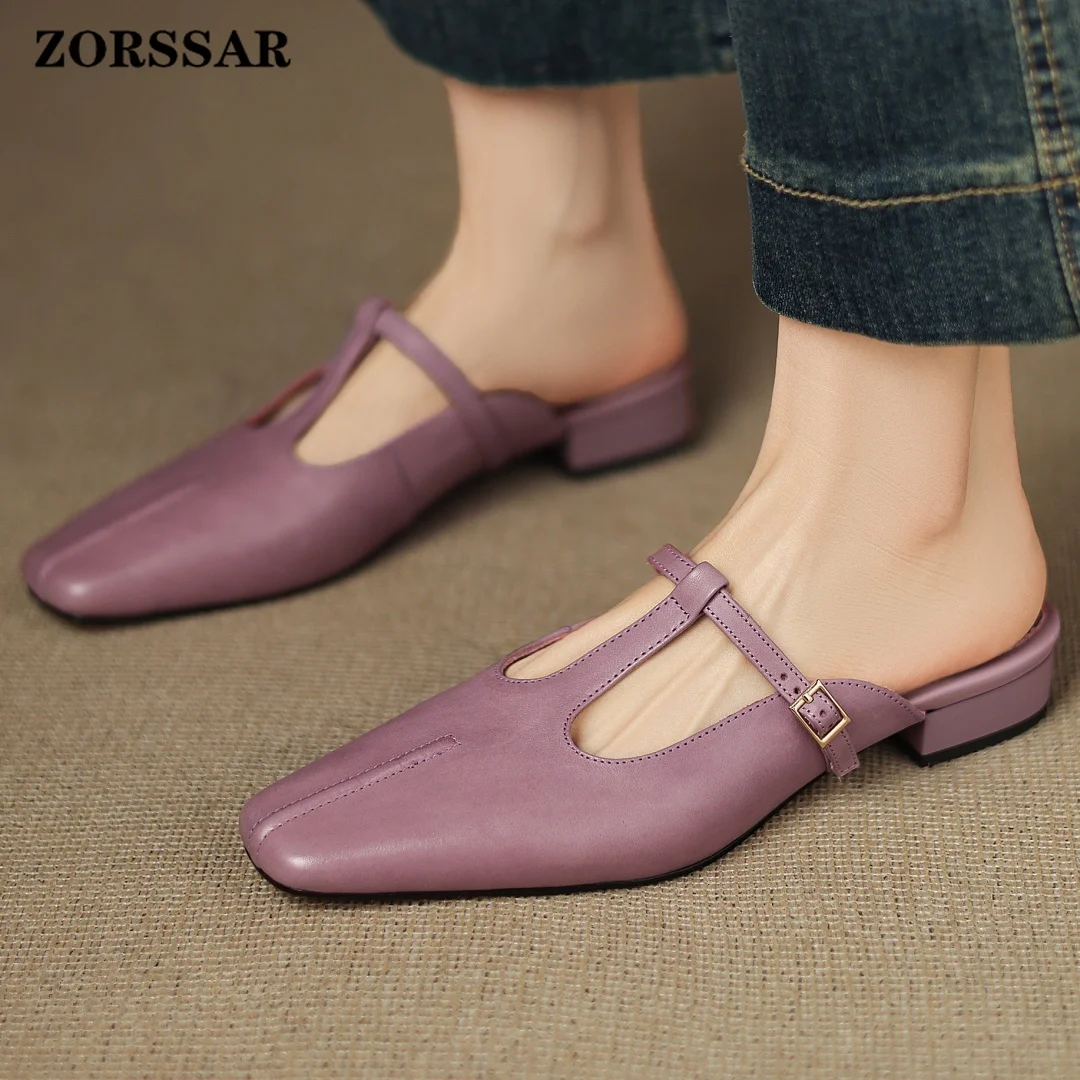 2026 Summer New Women's Cow Leather Narrow Band T-strap Slip-on Flats Summer Mules High Quality Soft Comfortable Slides Sandals
2026 Summer New Women's Cow Leather Narrow Band T-strap Slip-on Flats Summer Mules High Quality Soft Comfortable Slides Sandals