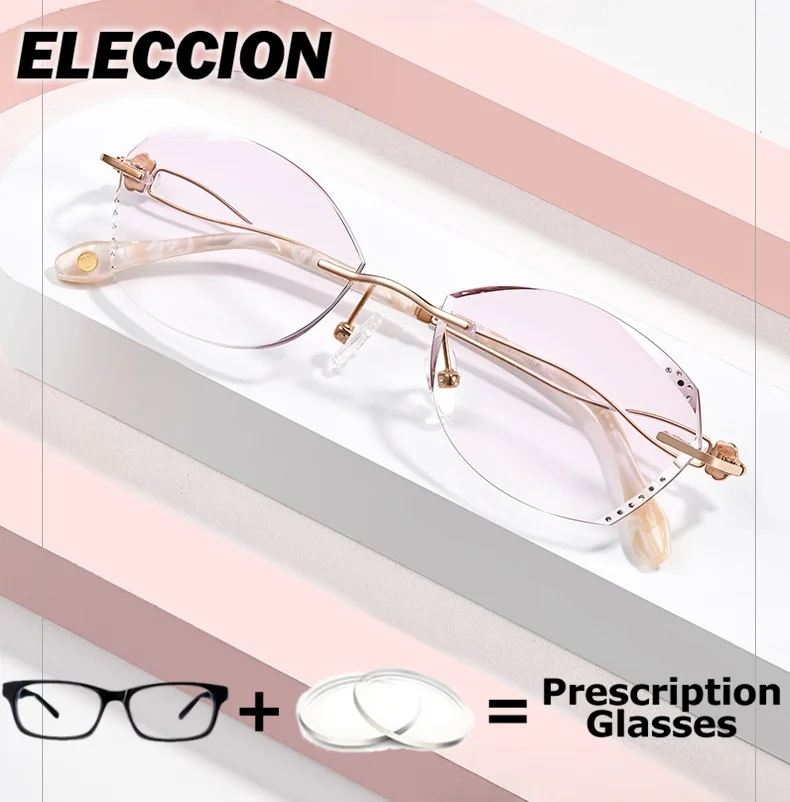 ELECCION Rimless Prescription Glasses Reading Glasses Women Presbyopic Eyewear Phone Blue Light Blocking Anti Fatigue Eyeglasses
ELECCION Rimless Prescription Glasses Reading Glasses Women Presbyopic Eyewear Phone Blue Light Blocking Anti Fatigue Eyeglasses