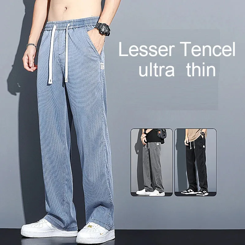 Spring/Summer New Soft Lyocell Fabric Men's Jeans Thin Loose Straight Leg PantsDrawstring Elastic Waist Korean casual pants
Spring/Summer New Soft Lyocell Fabric Men's Jeans Thin Loose Straight Leg PantsDrawstring Elastic Waist Korean casual pants