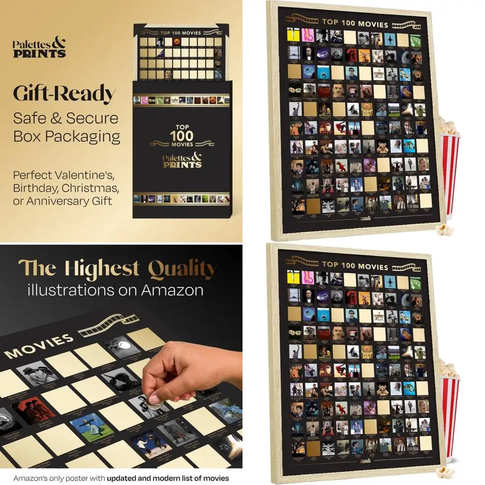 Скретч-плакат «100 классических фильмов» в рамке — художественный настенный декор для любителей кино (16,5 x 23,4, размер A2)
Скретч-плакат «100 классических фильмов» в рамке — художественный настенный декор для любителей кино (16,5 x 23,4, размер A2)