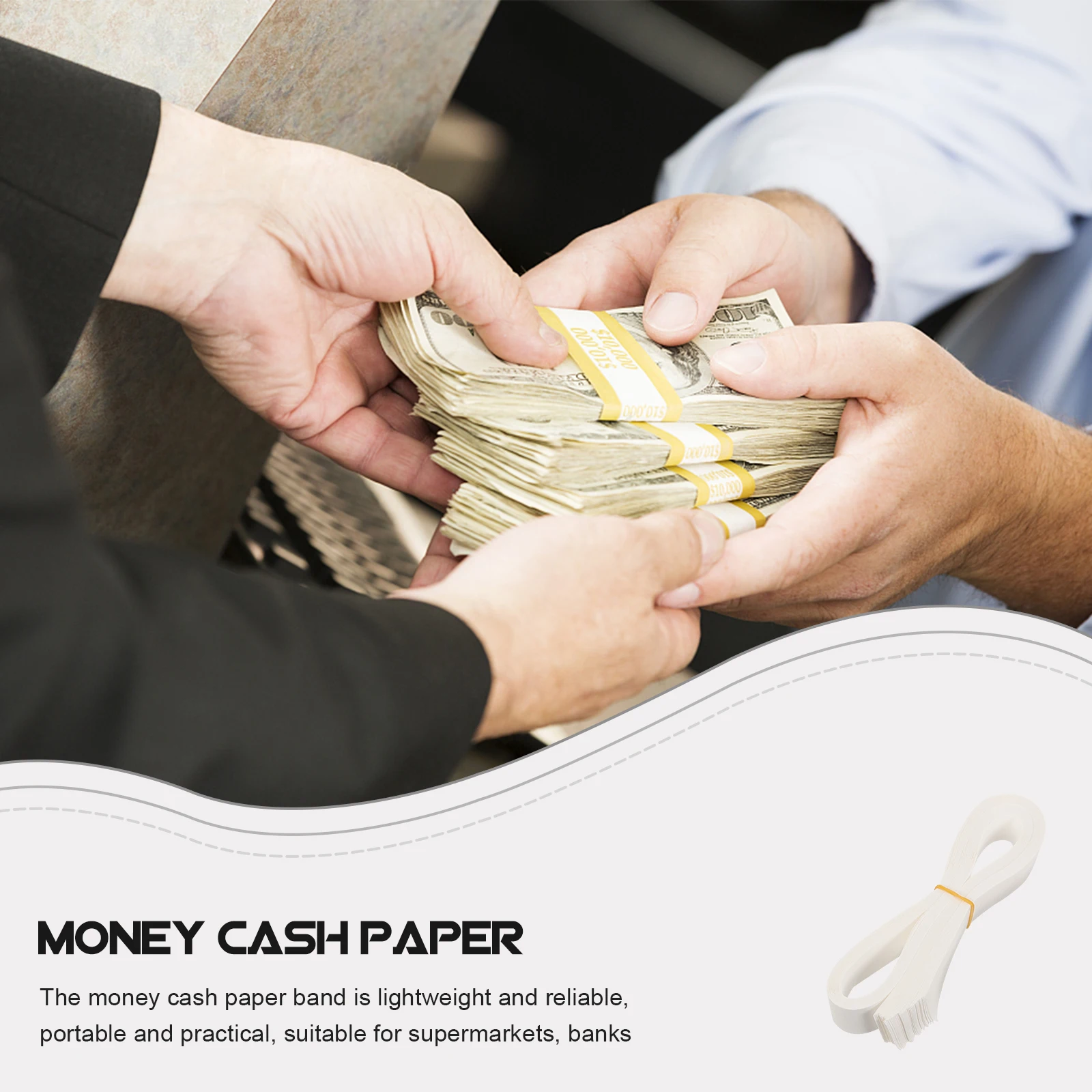 200 Pcs White 52cm Banknote Wrappers Paper Bands for Cash Organizers Money Straps Currency Sleeves Boxes
200 Pcs White 52cm Banknote Wrappers Paper Bands for Cash Organizers Money Straps Currency Sleeves Boxes