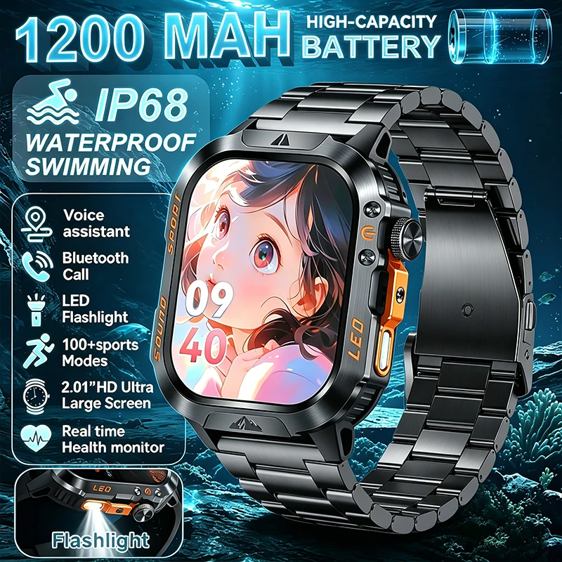 New 1200mAh Large Battery Smart Watch Bluetooth Call 100+ Sports Mode 2.01 Inch Large Screen Health Monitoring Smart Sportswatch
New 1200mAh Large Battery Smart Watch Bluetooth Call 100+ Sports Mode 2.01 Inch Large Screen Health Monitoring Smart Sportswatch
