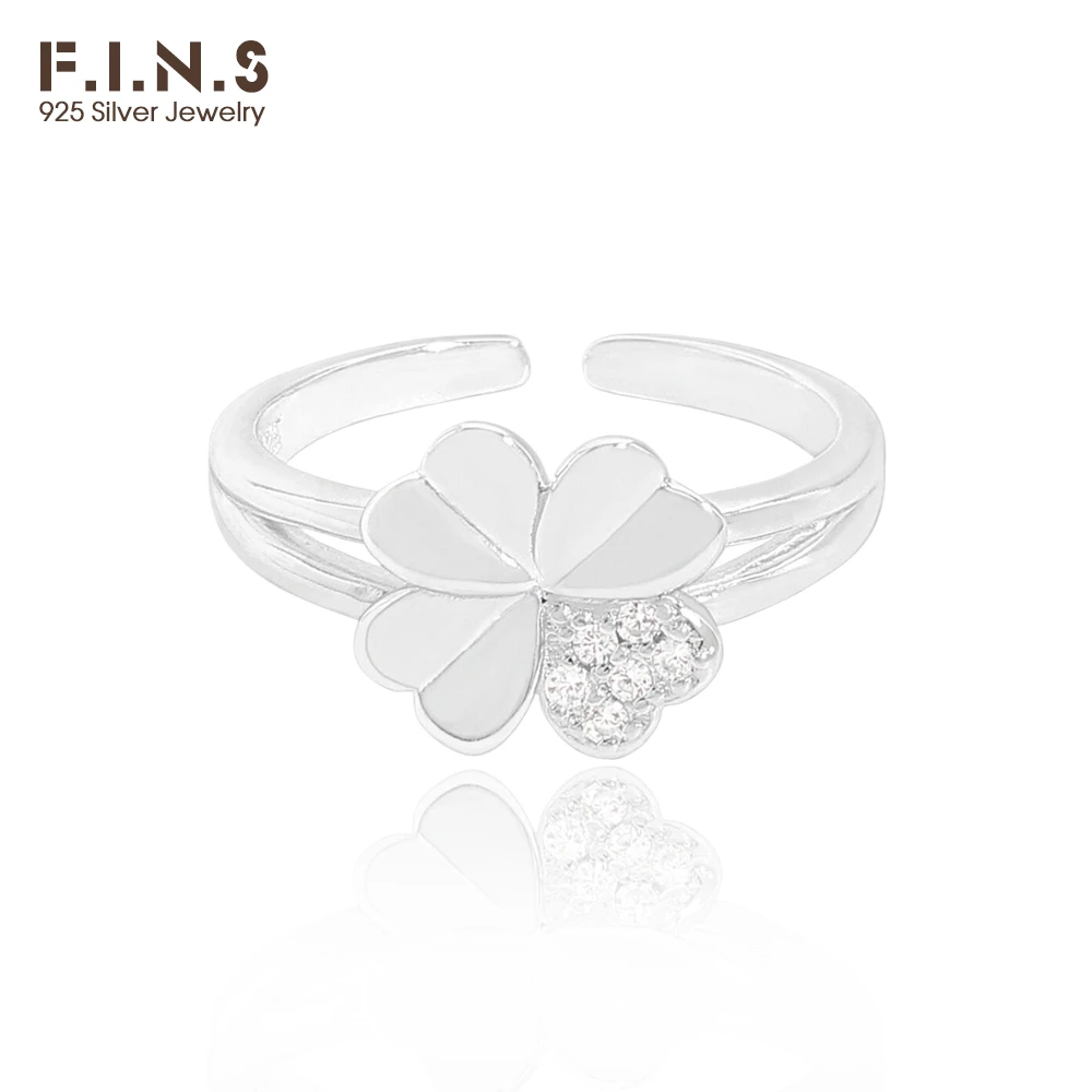 F.I.N.S Luxury Clover Zircon S925 Sterling Silver Ring For Women Heart-Shaped Open Adjustable Lucky Finger Fine Jewelry Gifts
F.I.N.S Luxury Clover Zircon S925 Sterling Silver Ring For Women Heart-Shaped Open Adjustable Lucky Finger Fine Jewelry Gifts