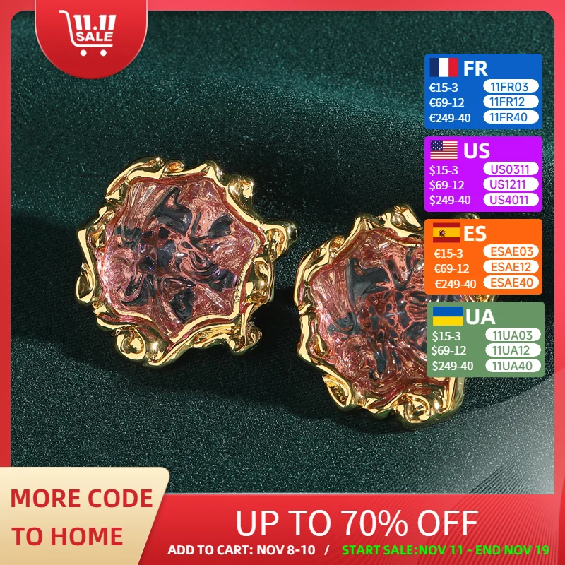 Vintage Pink Resin Earring Stud Natural Cloud Gold Color Luxury Quality Designer Jewelry Gifts Party Wedding New In Trends 2025
Vintage Pink Resin Earring Stud Natural Cloud Gold Color Luxury Quality Designer Jewelry Gifts Party Wedding New In Trends 2025