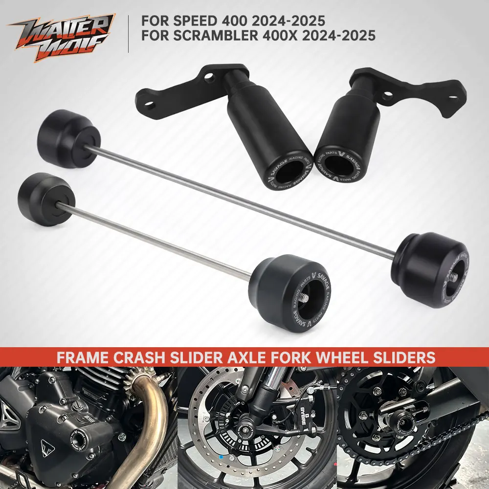 2025 Speed400 Frame Crash Slider Axle Fork Wheel Sliders For Scrambler 400X Speed 400 2024 Swingarm Spools Stand Fairing Guard
2025 Speed400 Frame Crash Slider Axle Fork Wheel Sliders For Scrambler 400X Speed 400 2024 Swingarm Spools Stand Fairing Guard
