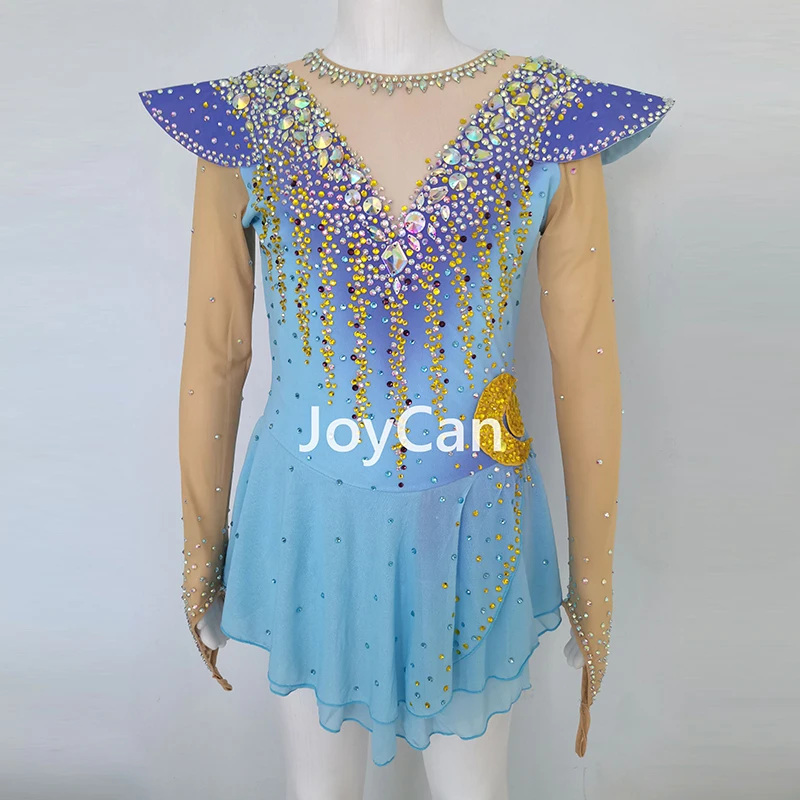 JoyCan Ice Figure Skating Dress Girls Blue Spandex Stretchy Mesh Competition Dance Wear Customized
JoyCan Ice Figure Skating Dress Girls Blue Spandex Stretchy Mesh Competition Dance Wear Customized