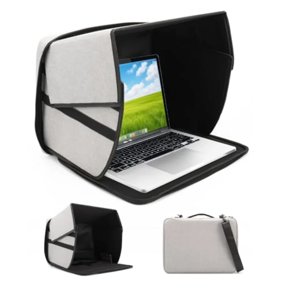 Laptop Sun Shade for Working Outdoor - Computer Sunshade Bag Fits 13-16 inch Laptops PC Glare Shield Privacy Hood Case for Work
Laptop Sun Shade for Working Outdoor - Computer Sunshade Bag Fits 13-16 inch Laptops PC Glare Shield Privacy Hood Case for Work