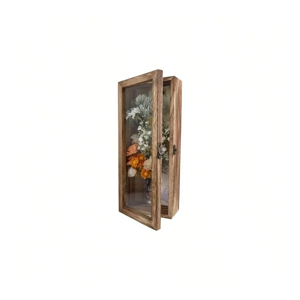 Shadow Box Frame Solid Wood Glass Door Display Case With Linen Back And 6 Stick Pins, 1.5 Inches Interior Depth, Memorabilia Pi
Shadow Box Frame Solid Wood Glass Door Display Case With Linen Back And 6 Stick Pins, 1.5 Inches Interior Depth, Memorabilia Pi