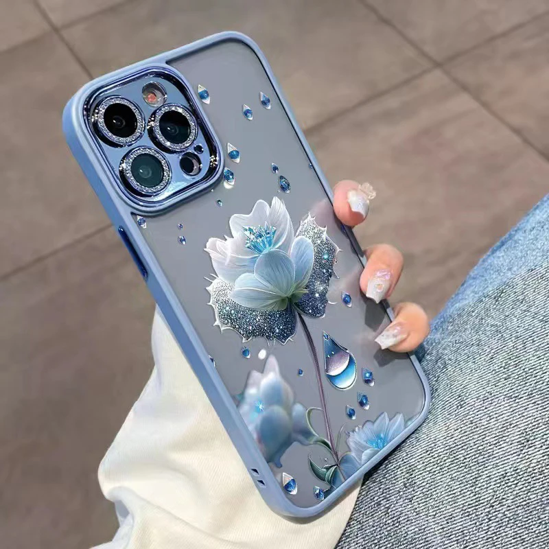Stylish Blue Floral Phone Case For iPhone 11 13 Pro Max Personality Flash Lens Film Transparent Shell for iPhone 15 14plus 12pro
Stylish Blue Floral Phone Case For iPhone 11 13 Pro Max Personality Flash Lens Film Transparent Shell for iPhone 15 14plus 12pro