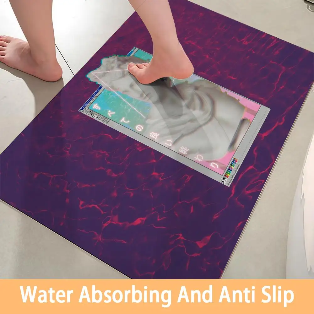 Floor Mat Soft Diatom Bathroom Absorbent Floor Mat, Toilet Of The Bathroom, Household Floor Mat, Door Mat Vapor Wave Cool Neon 
Floor Mat Soft Diatom Bathroom Absorbent Floor Mat, Toilet Of The Bathroom, Household Floor Mat, Door Mat Vapor Wave Cool Neon